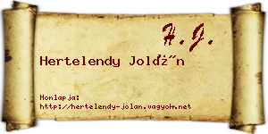 Hertelendy Jolán névjegykártya