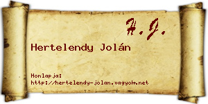 Hertelendy Jolán névjegykártya