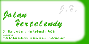 jolan hertelendy business card