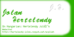 jolan hertelendy business card